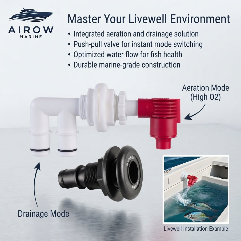 Livewell Aerator & Drain Kit - Marine Grade, High-Flow (25.5mm Cutout)