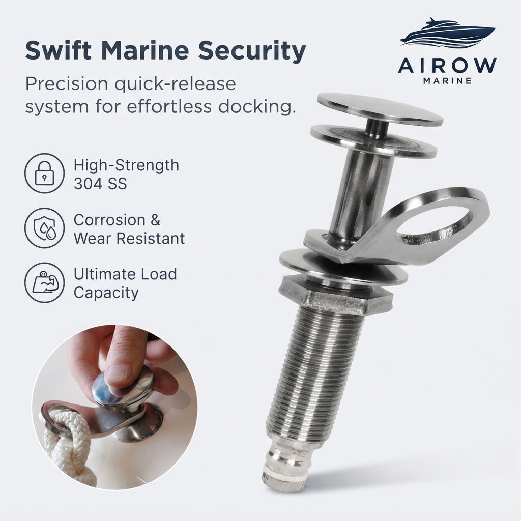 AirowMarine 304 SS Quick-Release Boat Fender Bracket - Marine Grade Hardware
