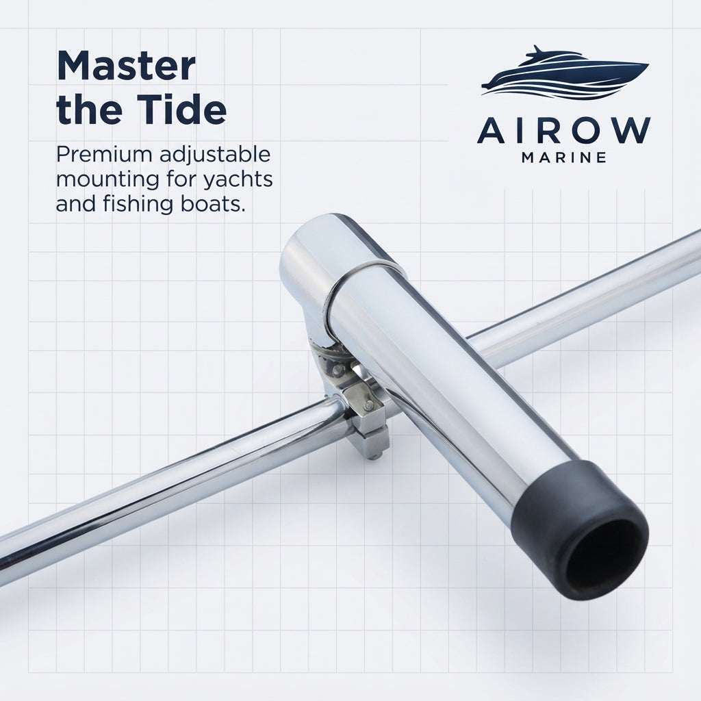 AIROW MARINE 316 SS Clamp-On Fishing Rod Holder - 25-32mm Rail Fit
