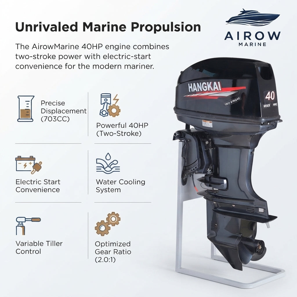 40HP 2-Stroke Outboard Motor - Hangkai Water-Cooled Tiller (40HP)