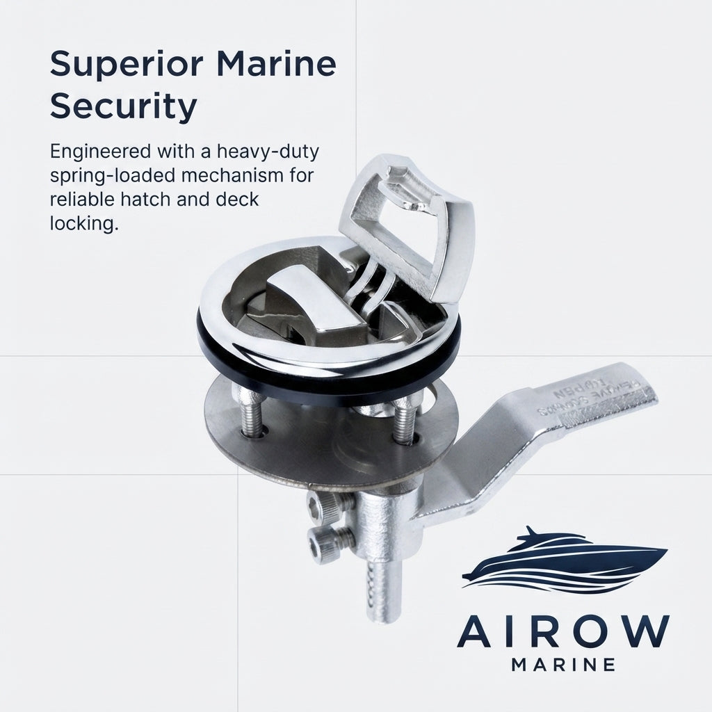 Marine Flush Pull Slam Latch - 316 Stainless Steel (60mm Cutout)
