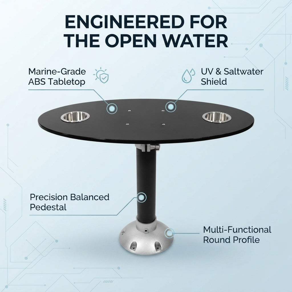 Marine Pedestal Table – Weatherproof ABS Top & Quick-Release