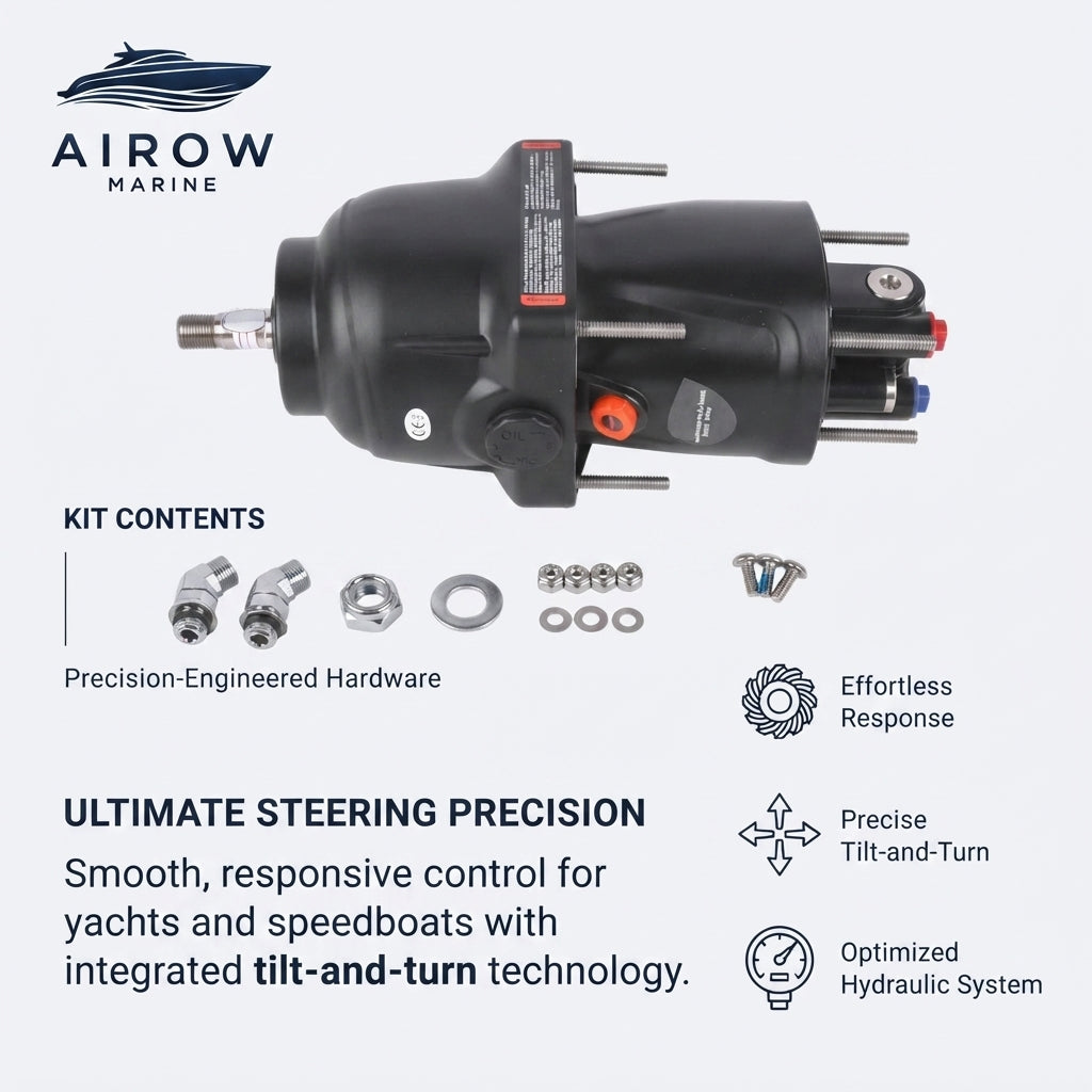 Airow Marine Outboard Hydraulic Steering System - 316 SS, 1000 PSI Universal Fit