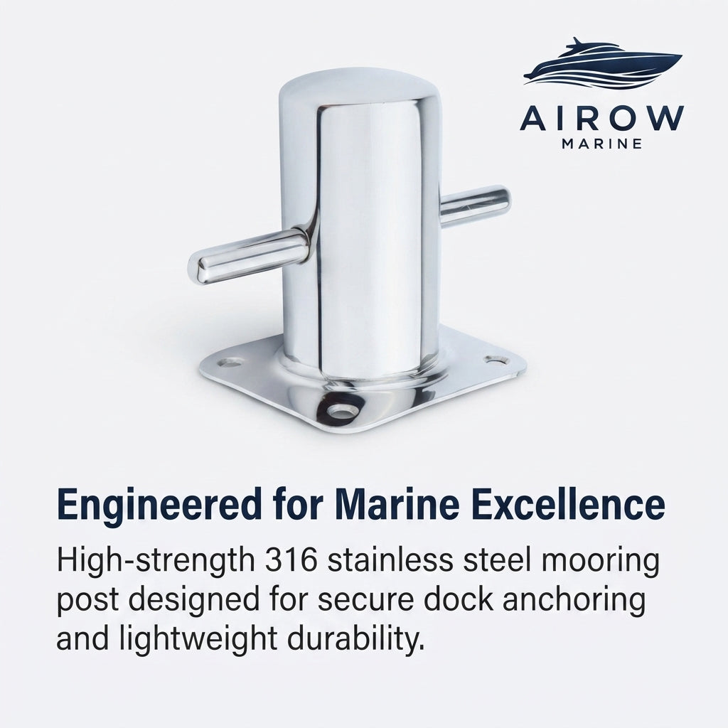 316 Stainless Steel Marine Dock Bollard - Mirror Finish (176mm Height)