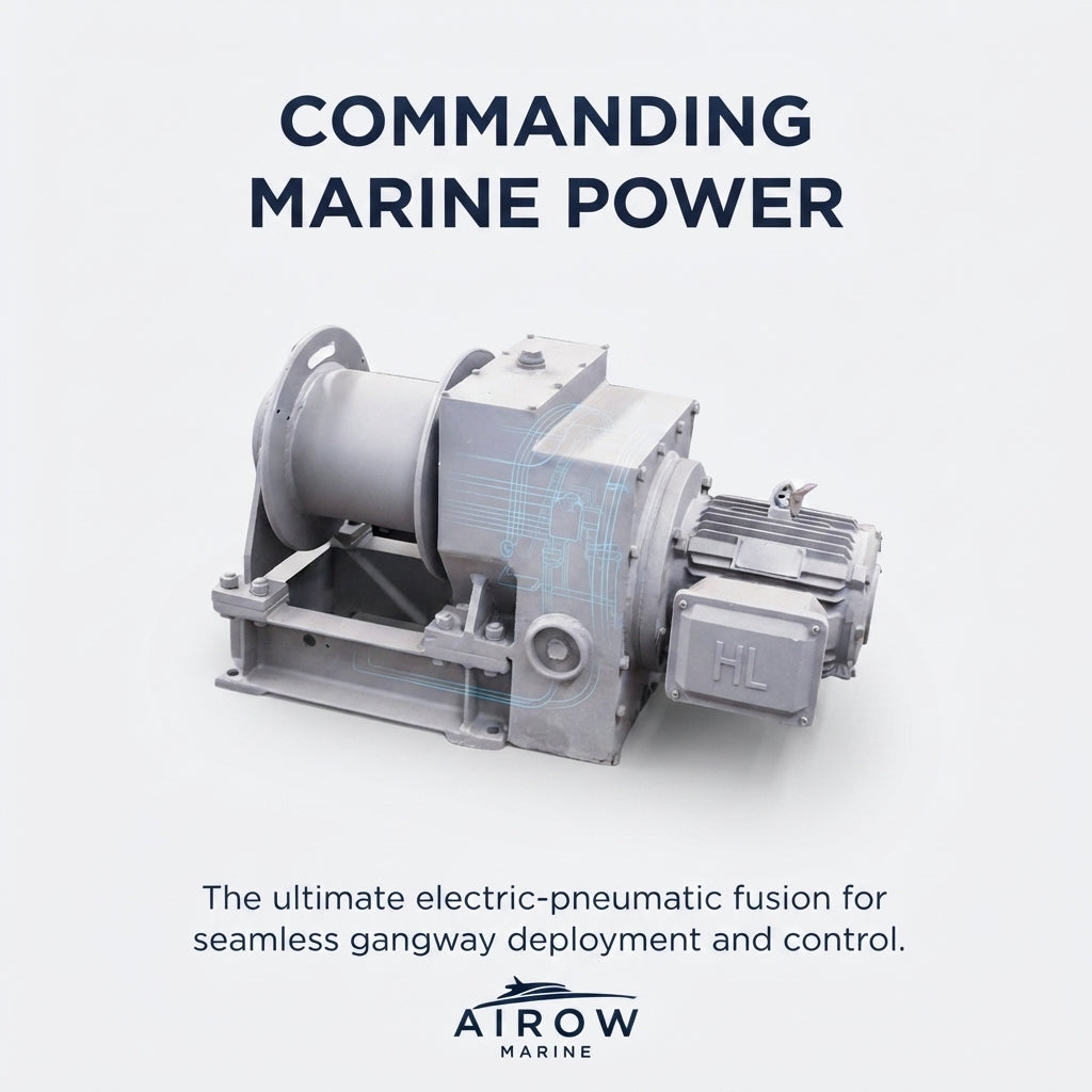 High-Power Electric-Pneumatic Marine Winch for Gangways - Heavy-Duty Industrial Grade