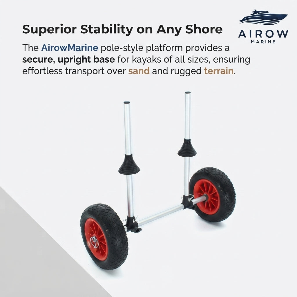 AirowMarine Foldable Kayak Cart – All-Terrain 200lb Capacity – marine application view