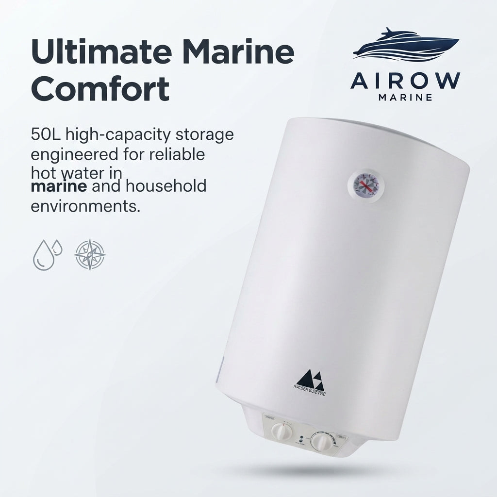 AirowMarine 50L Marine Electric Water Heater - Dual Voltage 110V/220V (1500W)