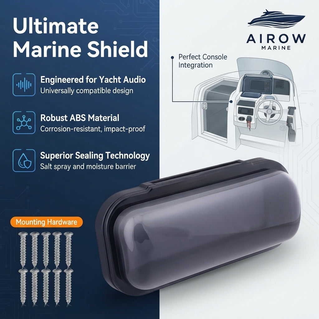 AirowMarine Universal Waterproof Marine Audio Cover - UV-Stabilized ABS