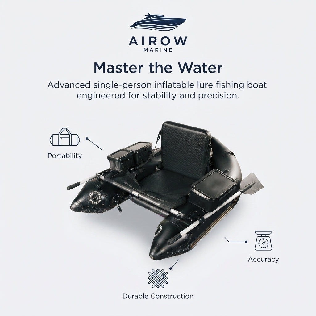 Airow Marine Solo Angling Inflatable Fishing Boat - High-Grade PVC, 160kg Capacity