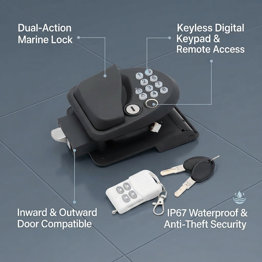 Yacht Code Lock – IP67 Dual-Action Electronic Entry