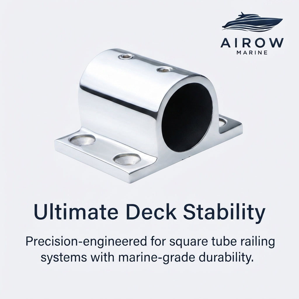 316 Marine-Grade Stainless Steel Square Base Bracket – 25.8mm ID – marine application view