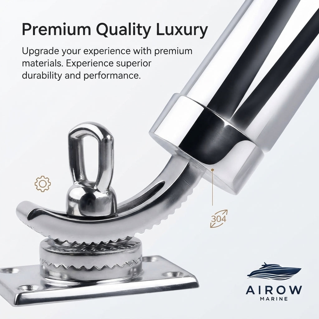 316 Stainless Steel Fishing Rod Holder - 360° Rotating Marine Mount