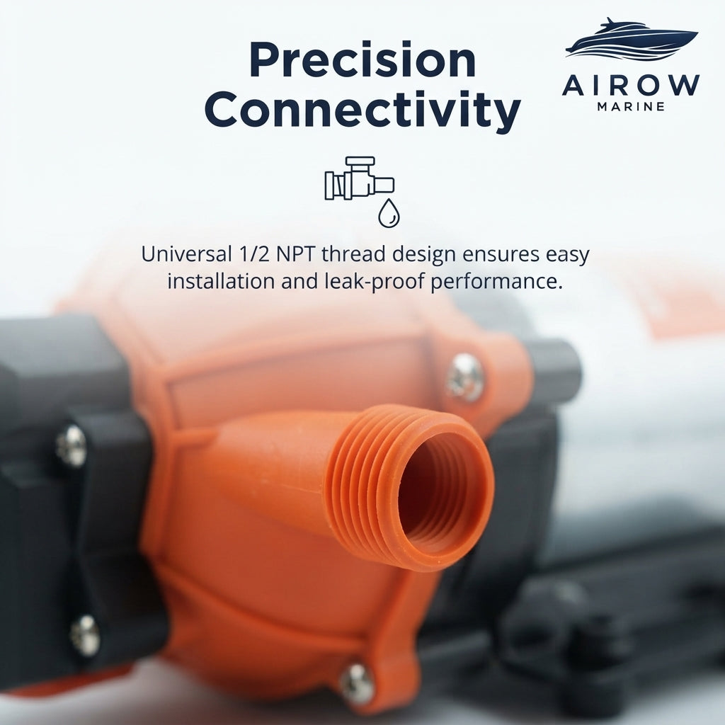 Airow Marine 12V DC Water Pressure Pump - 0.5 HP High-Torque (12V)