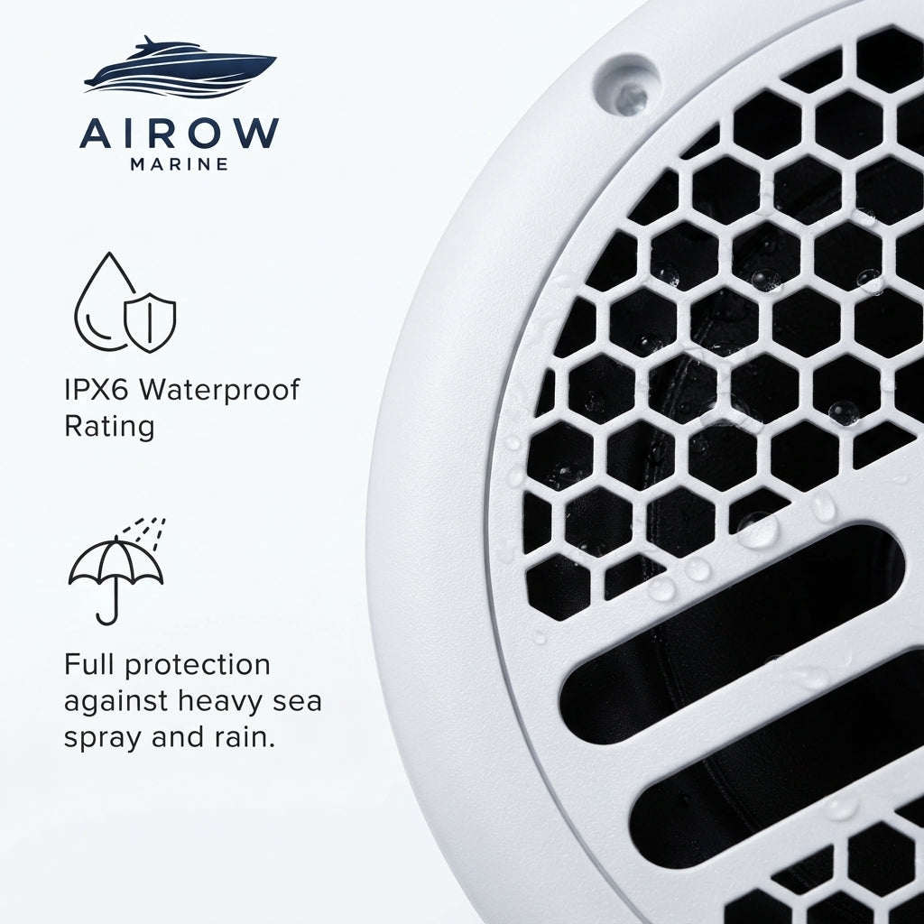 AirowMarine Waterproof Coaxial Speakers - IPX6 Rated (6.5 Inch)