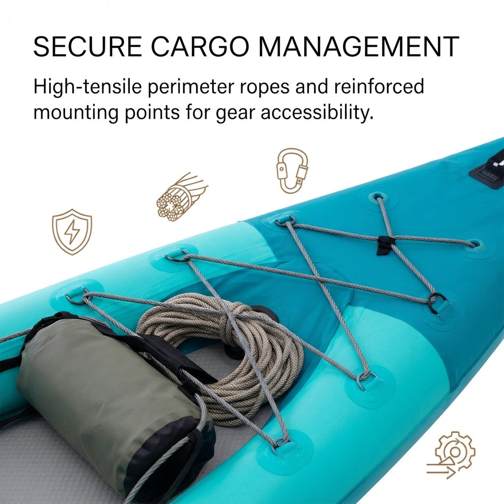 AirowMarine Inflatable Kayak – 2/3 Person Drop-Stitch Hull (422-464cm) – marine application view