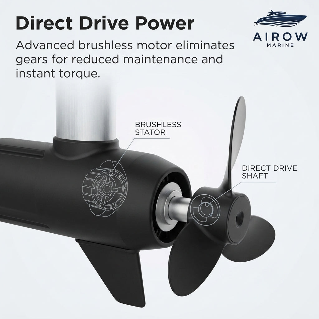 AirowMarine 5 HP Electric Outboard Motor - 800mm Shaft (24V)
