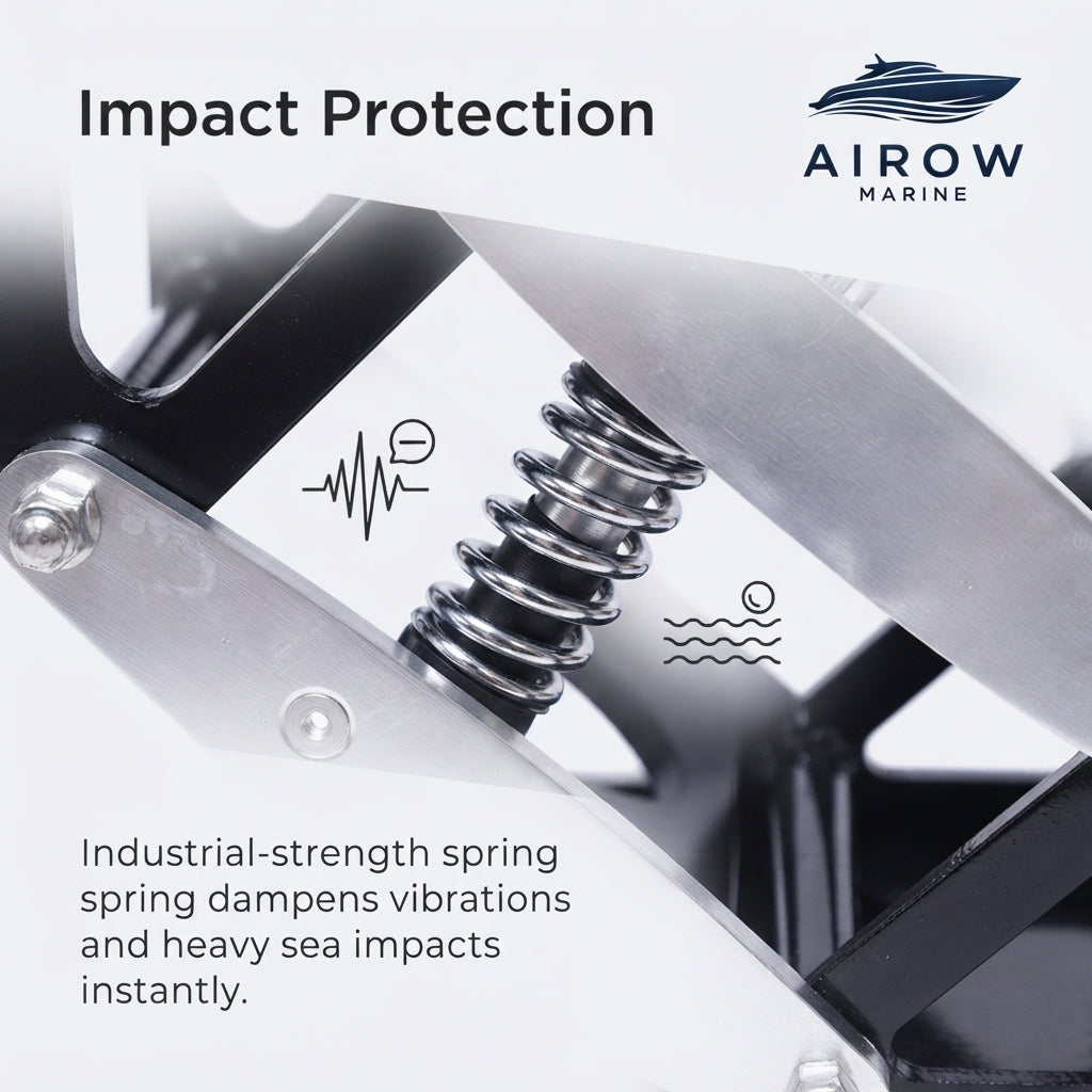 Airow Marine Height-Adjustable Shock-Absorbing Seat Mount - Corrosion-Resistant (35.6cm)