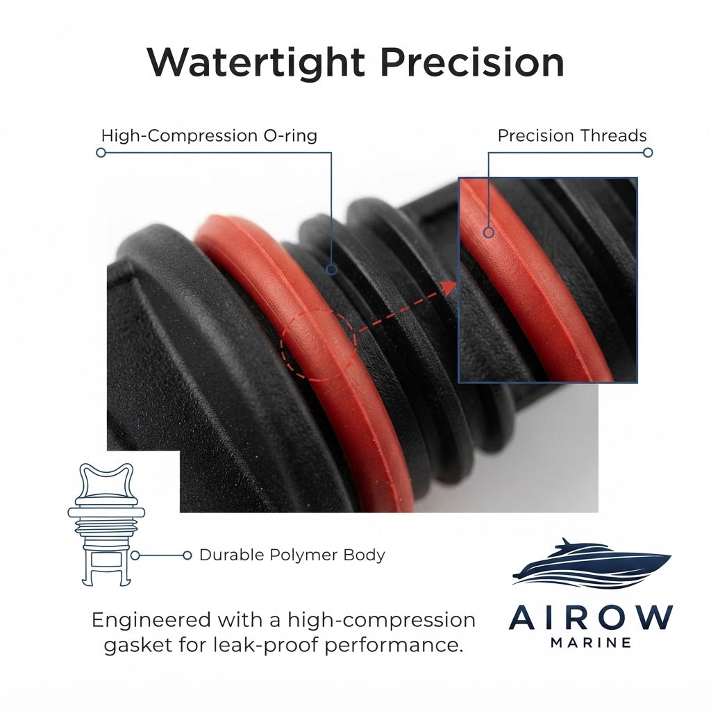 Universal Nylon Boat Drain Plug – Leak-Free Marine Seal (54mm Length) – marine application view