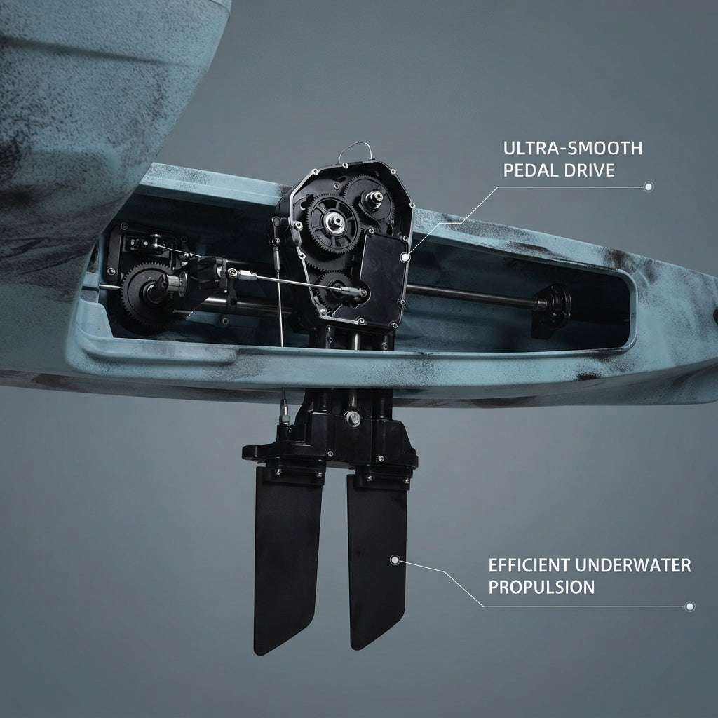 AirowMarine Pedal Drive Fishing Kayak – Rotomolded PE (2400mm L) – marine application view