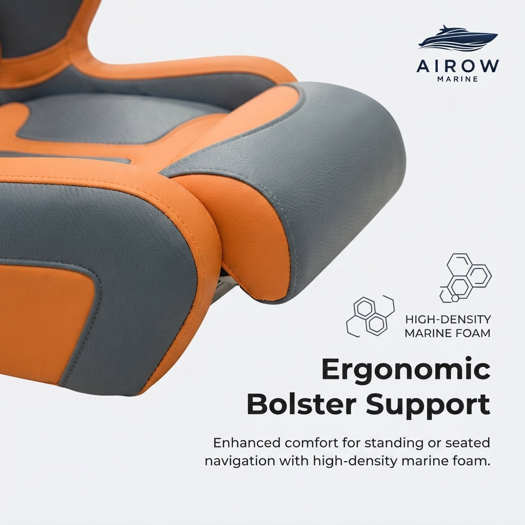 Airow Marine Premium Flip-Up Bolster Helm Seat - 150kg Capacity