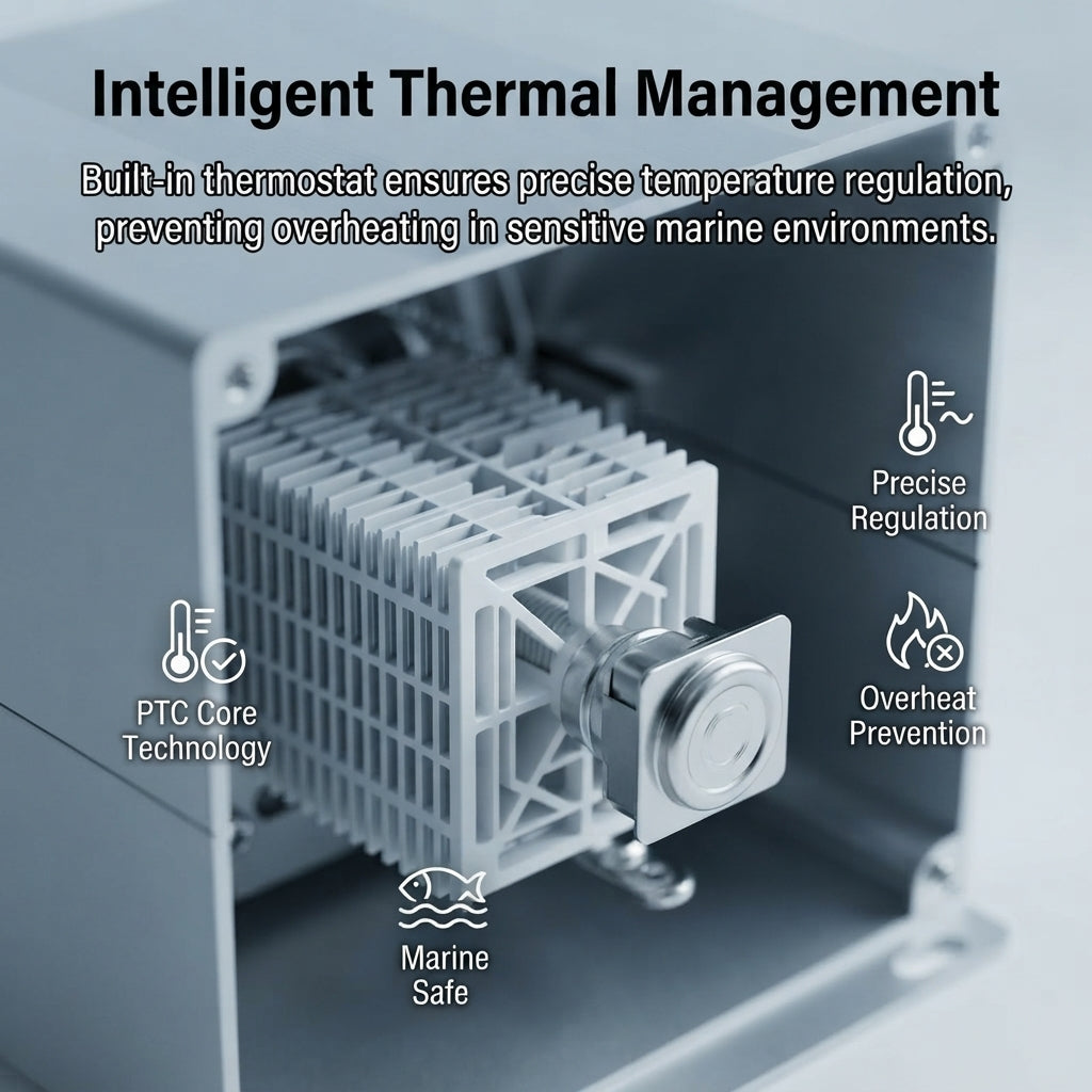 700W Marine Waterproof Heater - Integrated Thermostat, Customizable Voltage