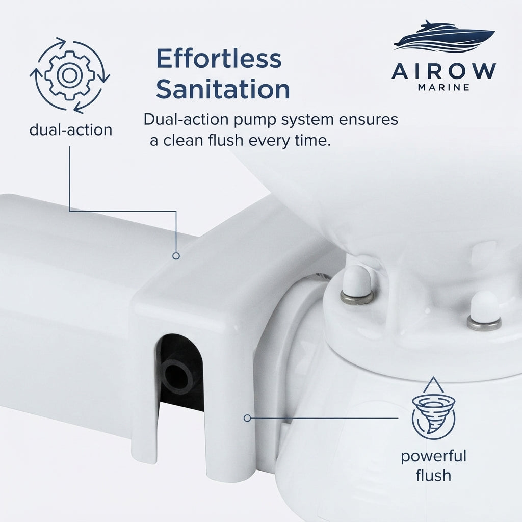Airow Marine Electric Toilet - 12V High-Efficiency Pump (492mm)