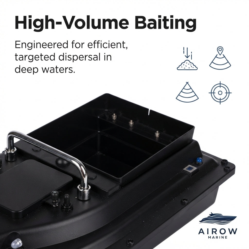 GPS-Guided Remote Bait Boat - 600m Range, 1.5kg Capacity