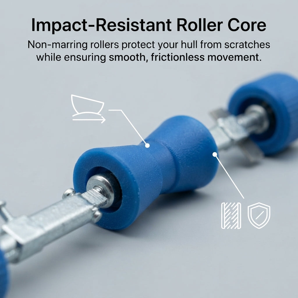 Adjustable Boat Trailer Roller Assembly - Galvanized Steel & High-Density Polymer