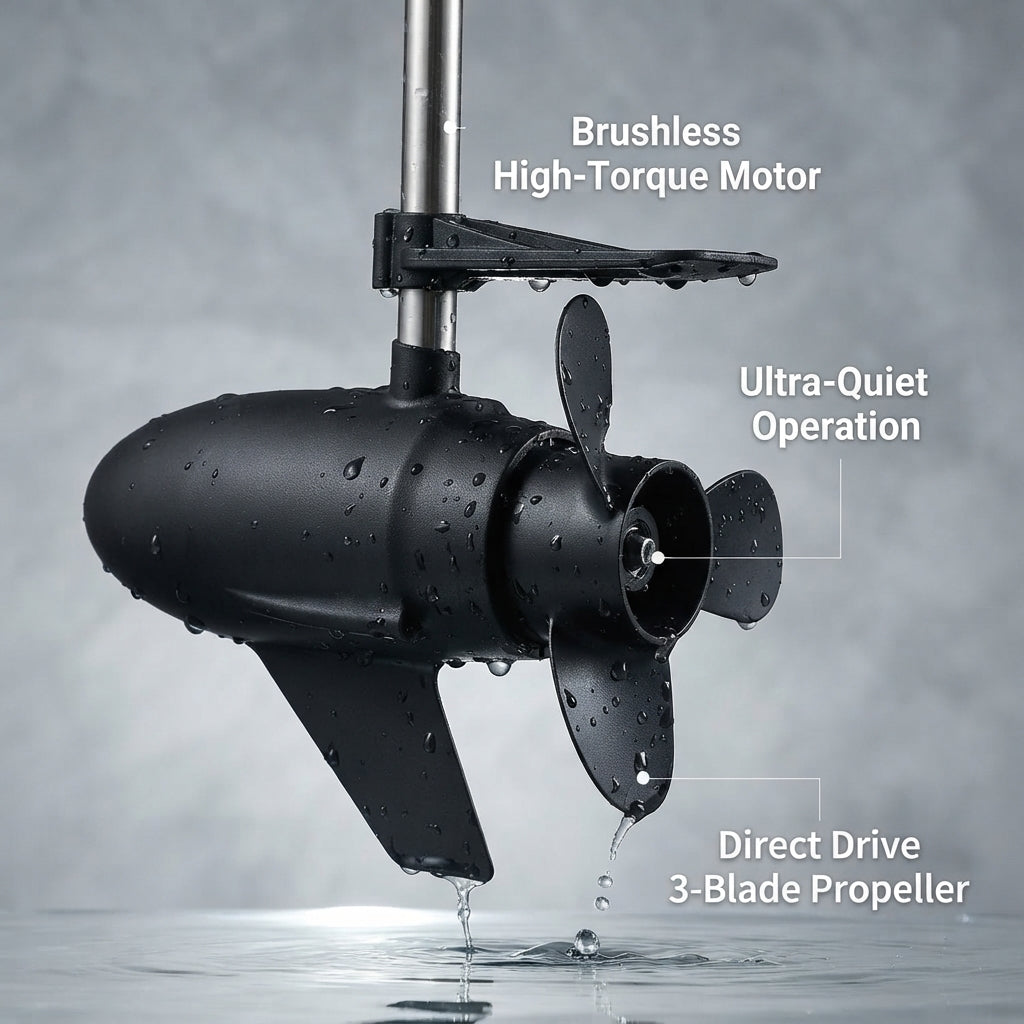24V 3.0 HP Brushless Outboard Motor - 91cm Shaft, 11kg