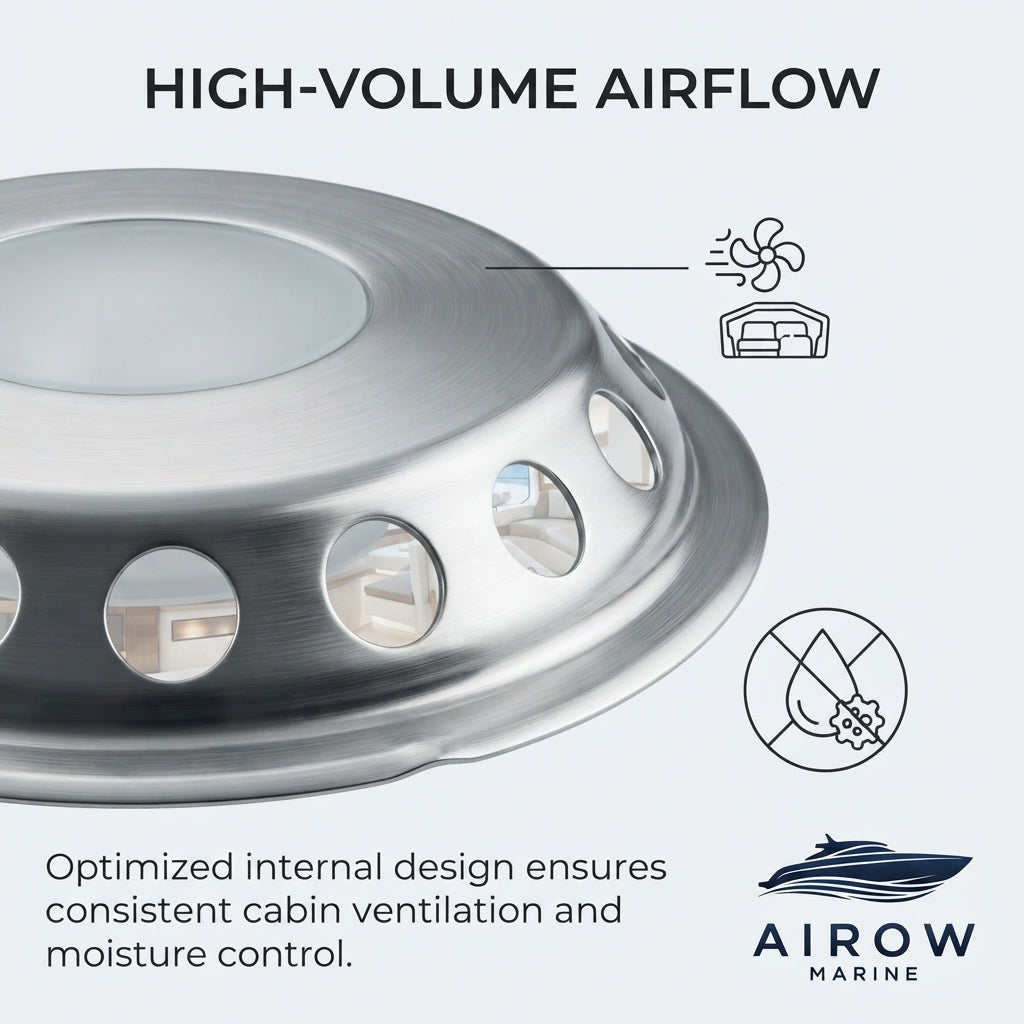Marine Deck Vent – 316 Stainless Steel High-Flow 227mm – marine application view
