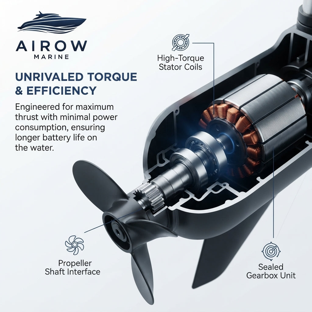 Airow Marine 12V/24V Electric Trolling Motor - Quiet Transom Outboard