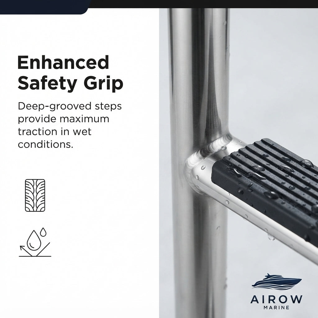 AiroMarine 4-Step Telescopic Boat Ladder - 316 Marine Stainless Steel (87cm)