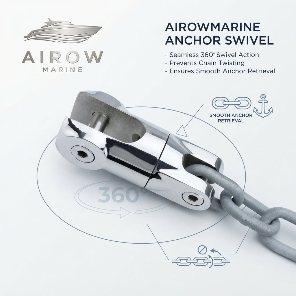 Heavy-Duty 316 Stainless Steel Anchor Swivel Connector - Marine Grade (141mm)