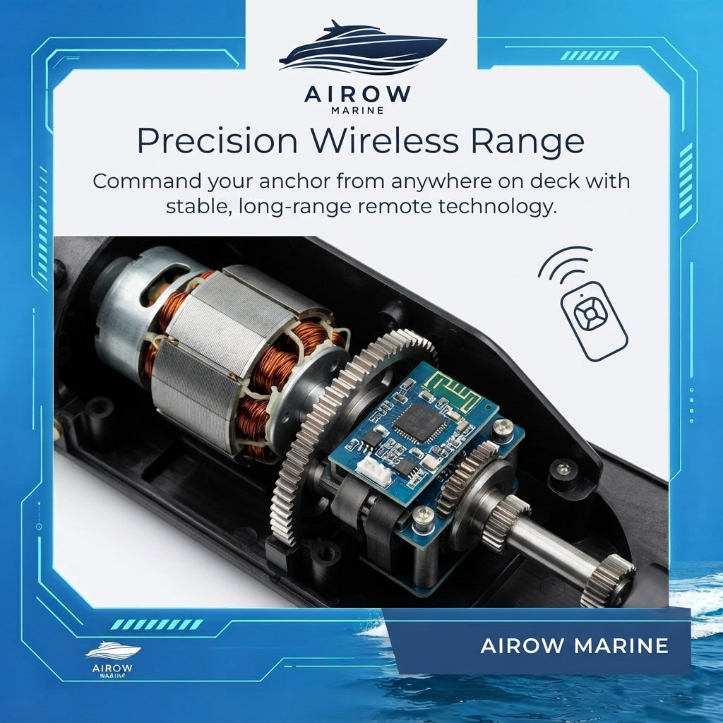 12V Wireless Electric Anchor Winch – Freshwater 16kg Capacity (AC35 Model) – marine application view