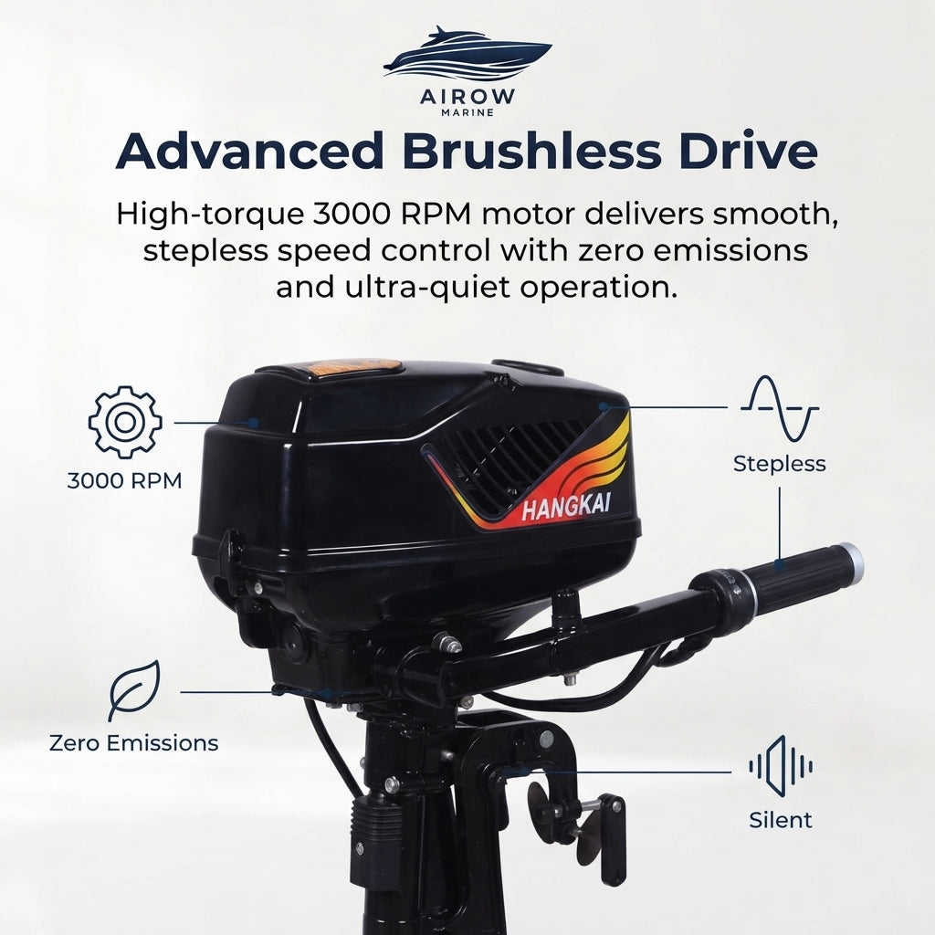 48V 800W Brushless Electric Outboard Motor - 13km/h Max Speed (420mm Shaft)