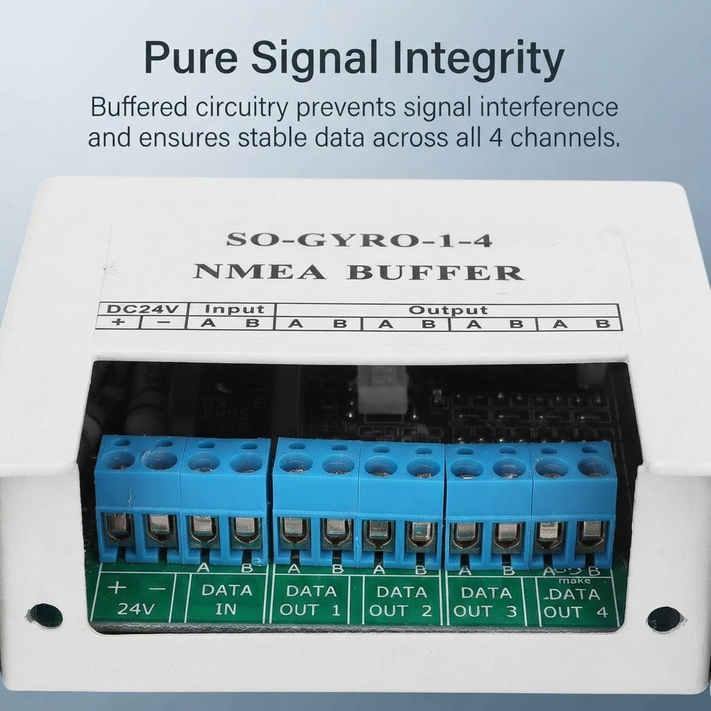 SO-GYRO-1-4 NMEA 0183 Buffer - 1 Input to 4 Isolated Outputs - 24V DC