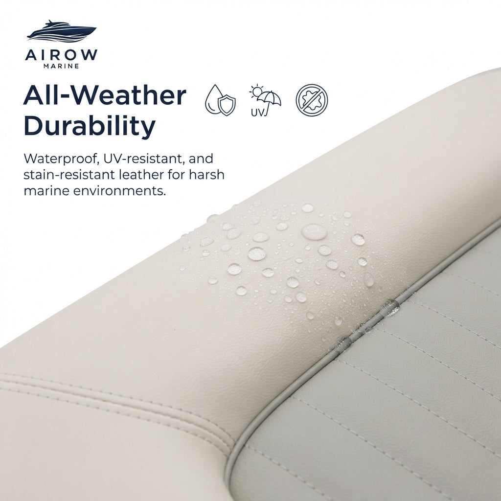 Airow Marine 2-Person Folding Boat Seat - UV-Resistant Vinyl (93cm Width)
