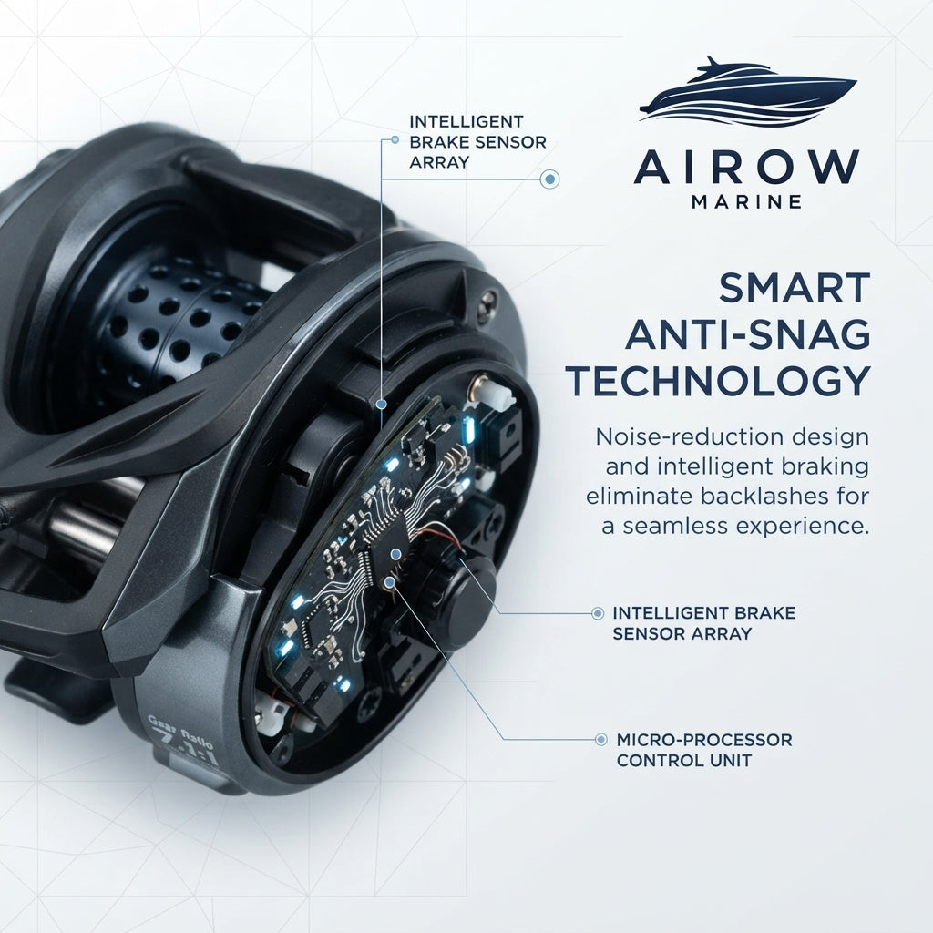 Airow Marine Elite 7.1:1 Electronic Casting Reel - Ultra-Light (168g) 6kg Drag