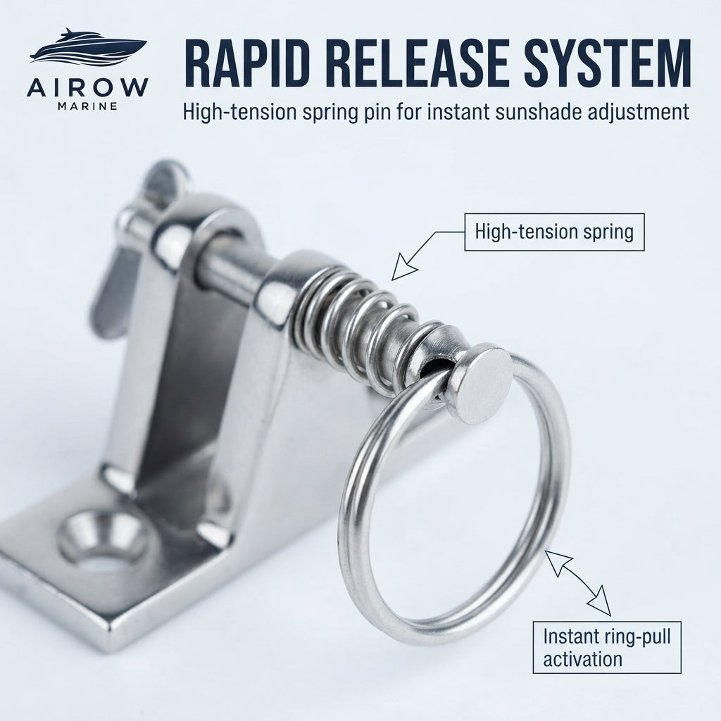 316 Marine Stainless Steel Quick-Release Pin Awning Mount Base