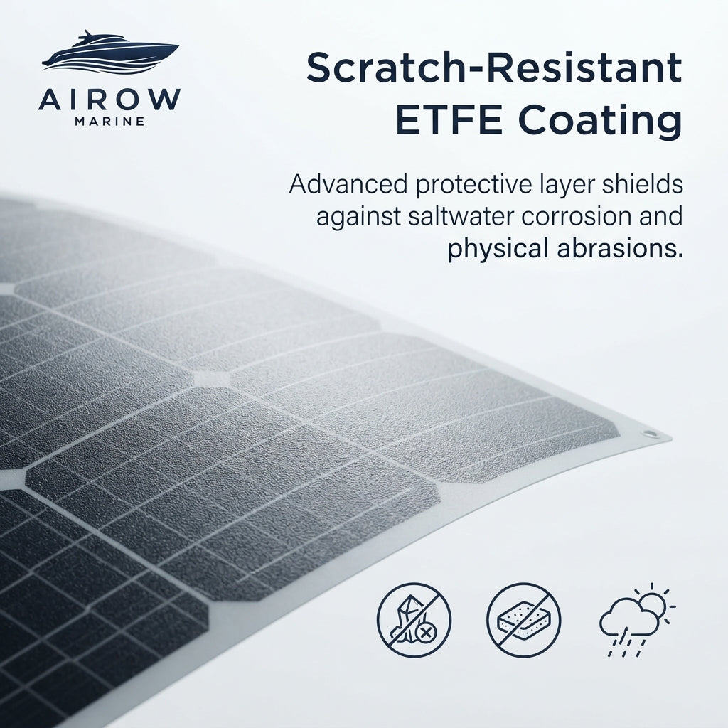 Flexible Marine Solar Panel - 200W Monocrystalline Curved (1570x700mm)