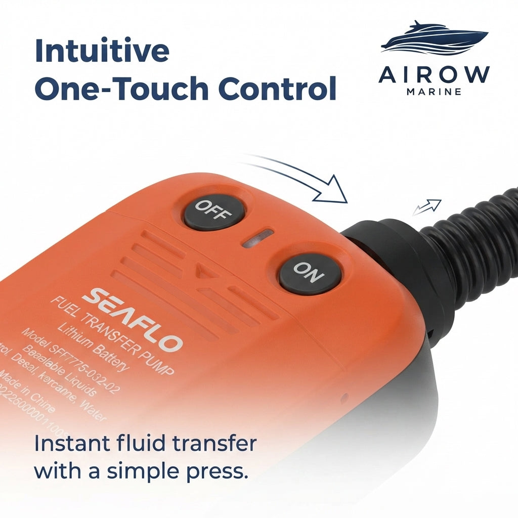 AIROW Marine Portable Electric Fuel Transfer Pump - Lithium-Ion, DC Powered
