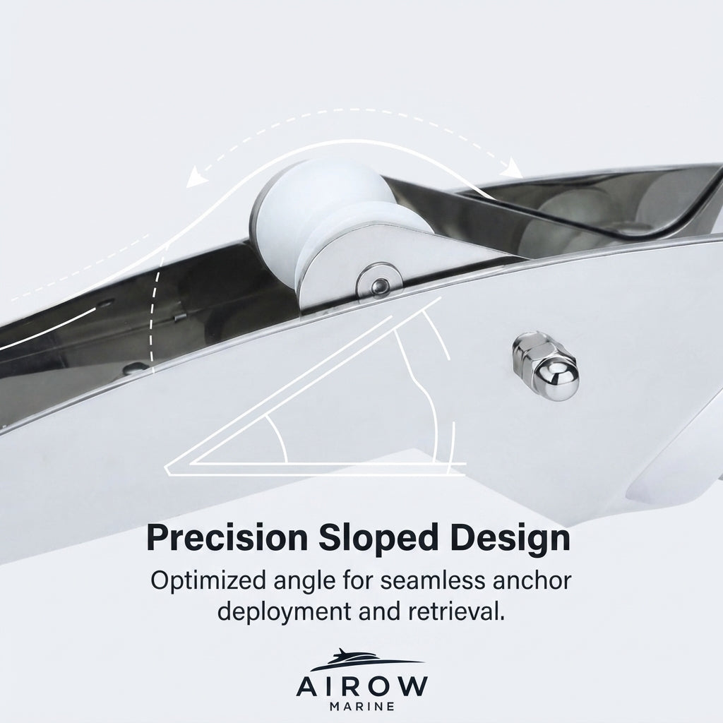 316 Stainless Steel Marine Anchor Roller Bracket - Mirror Polished 580mm