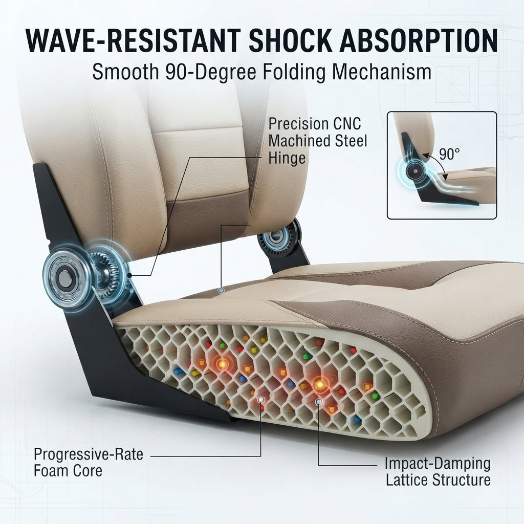 Foldable Marine Boat Seat – UV Resistant & ABYC Compliant Vinyl
