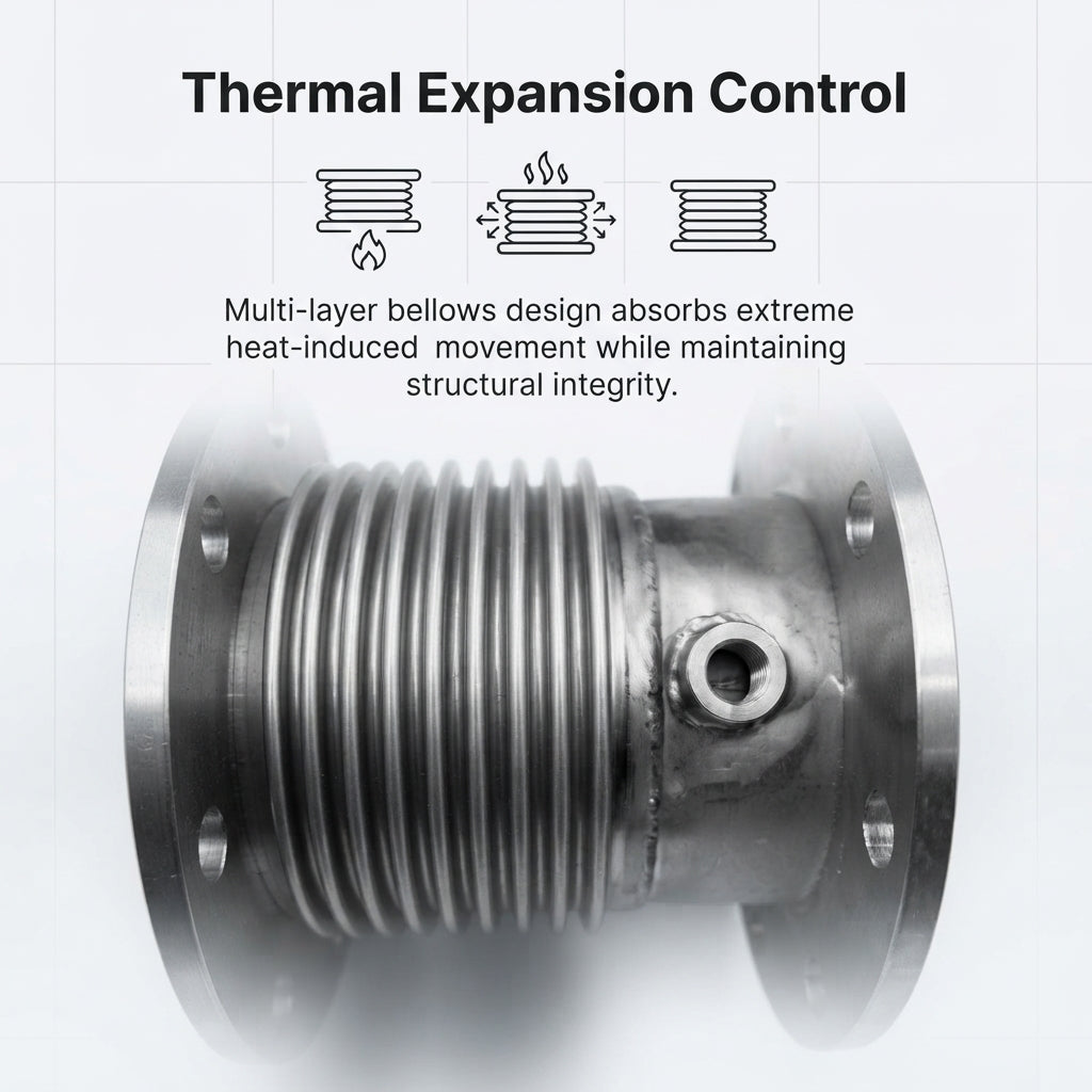 Marine Exhaust Bellows Expansion Joint - 316L Stainless Steel Flanged Vibration Damper