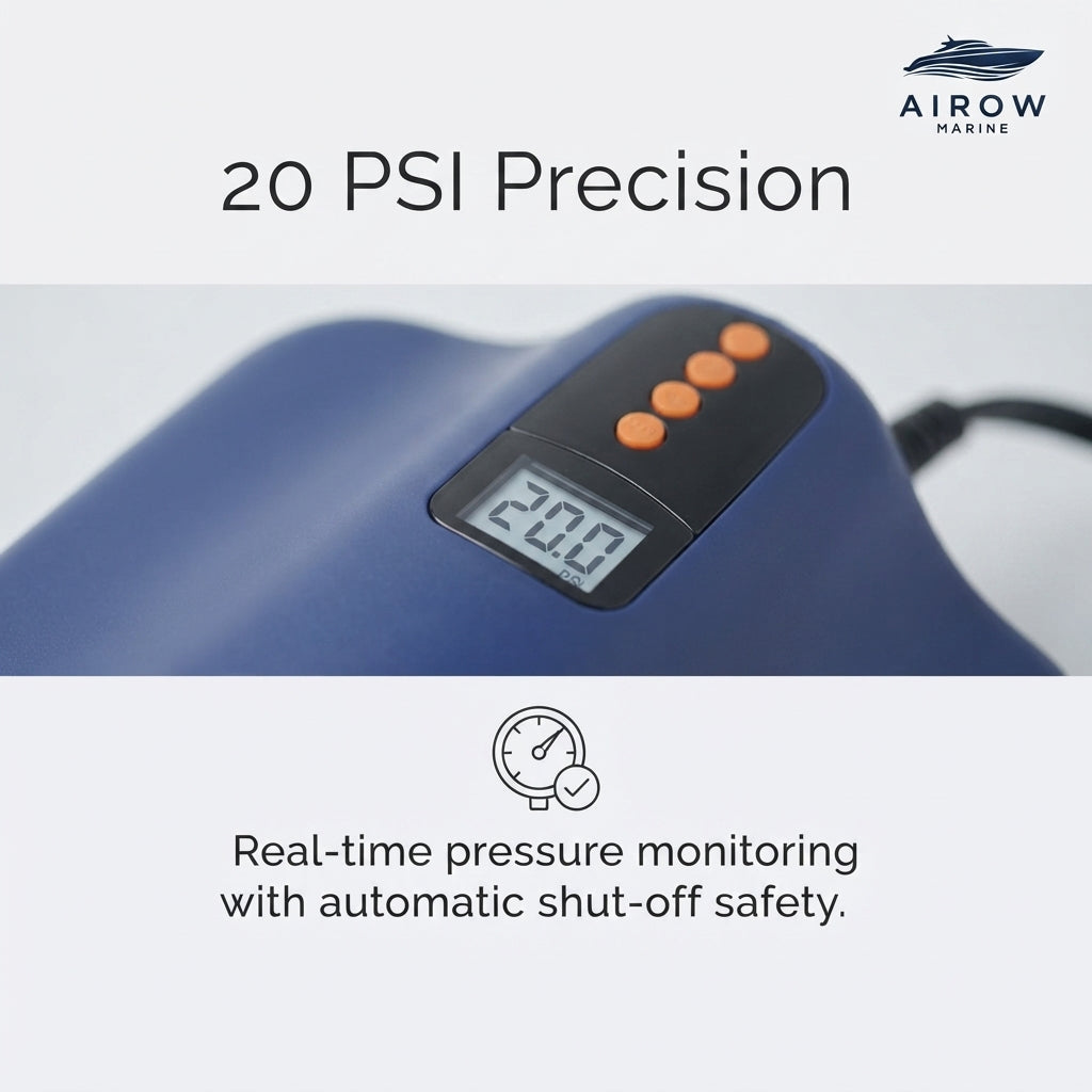 Airow Marine 12V DC Electric High-Pressure Air Pump - Dual Stage, 20PSI Max