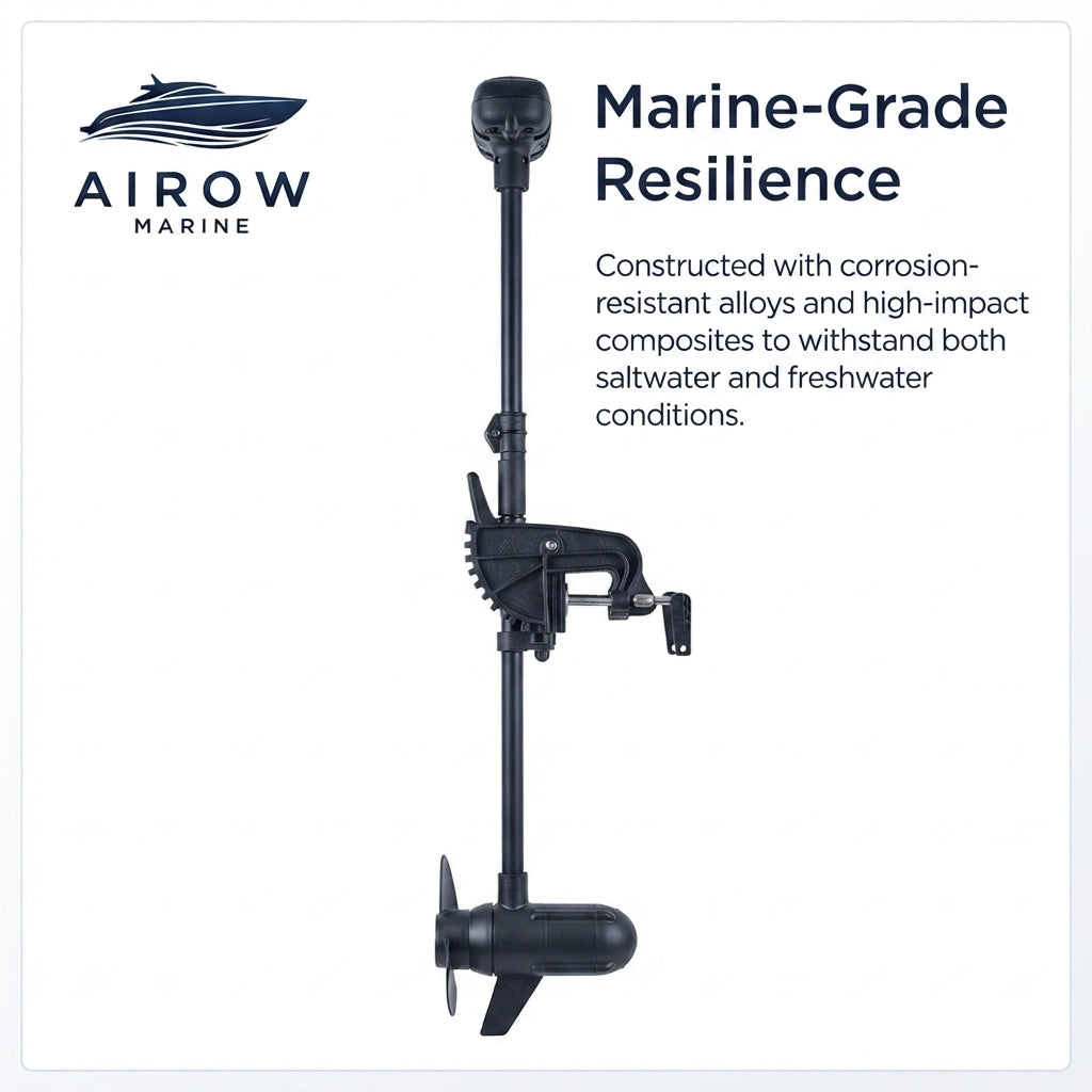 Airow Marine 12V Electric Trolling Motor - Quiet Outboard for Fishing Boats