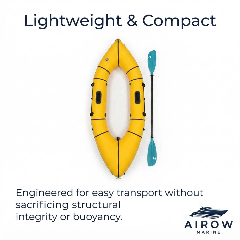Airow Marine Inflatable Packraft - Multi-Layer PVC Kayak (Single-Seat)