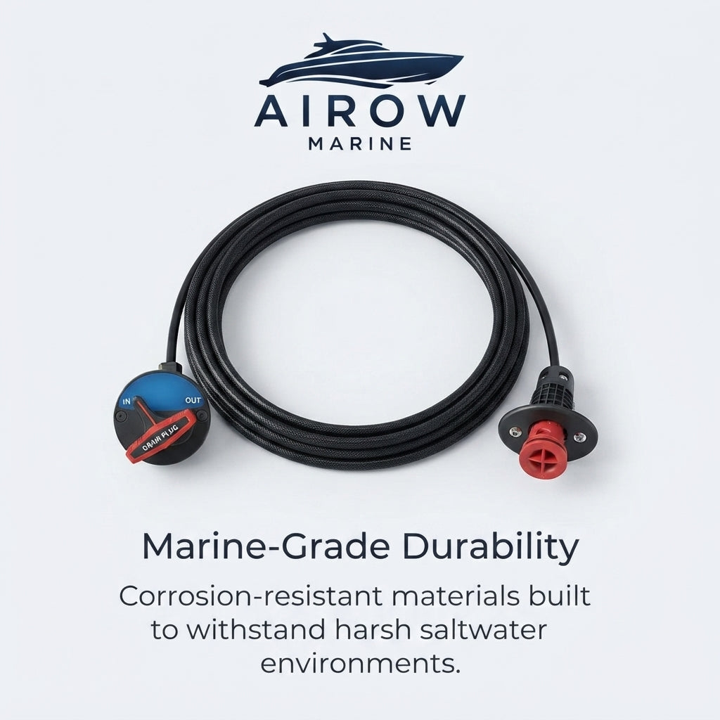 Airmarine Remote Drain Plug System - 3M Cable, 1-Inch Easy Install, Corrosion-Proof