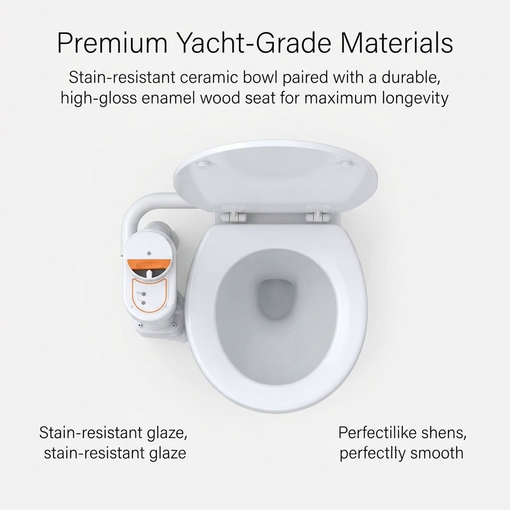 Airow Marine Electric Toilet - Self-Priming, Compact Luxury Yacht Sanitation