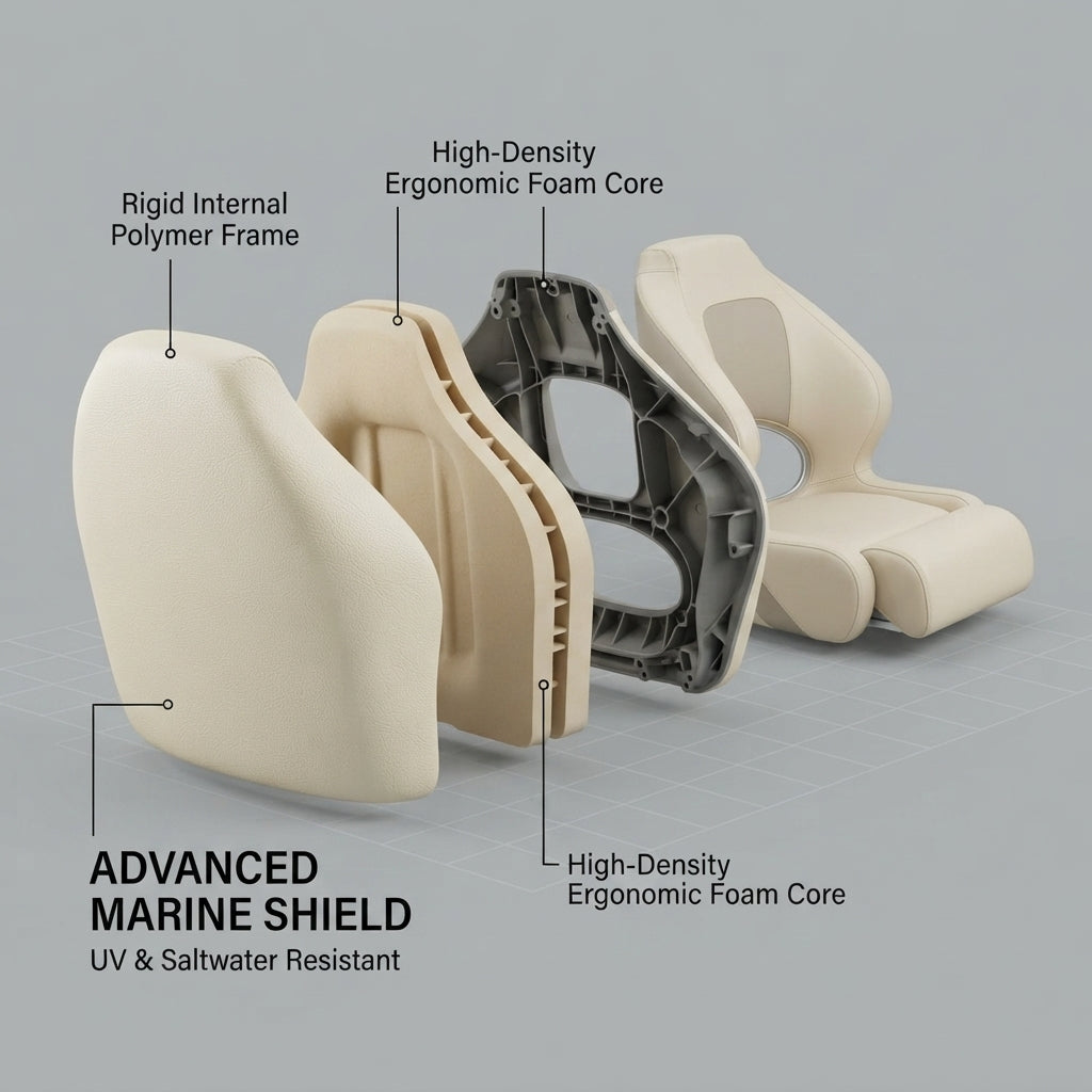 Marine Pilot Chair with Folding Leg Rests